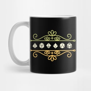 Green and Yellow Polyhedral Dice Set Ornament Mug